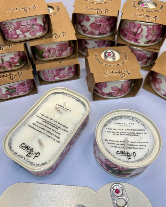 VELA AROMATICA EN LATA RECICLADA -  Blossom Collection /  02 - Bone White