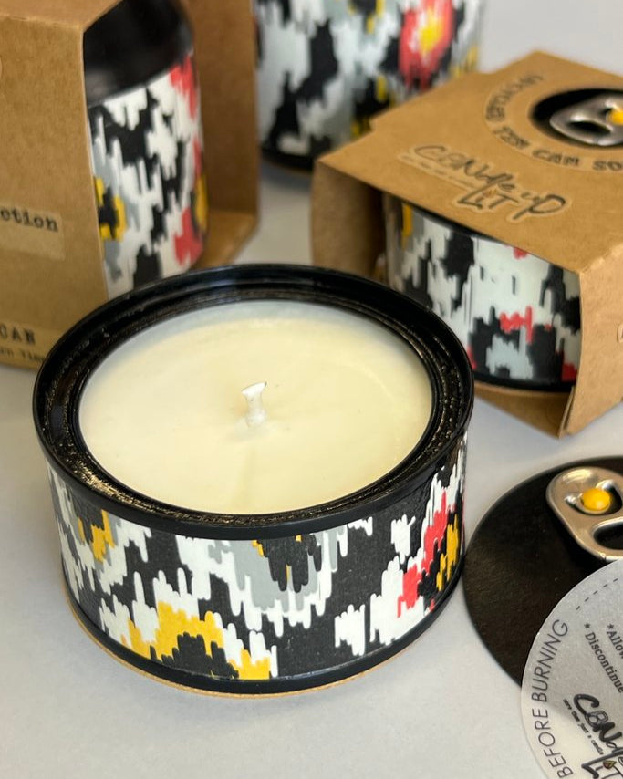 VELA AROMATICA EN LATA RECICLADA -  Abstract Collection /  02 - Black
