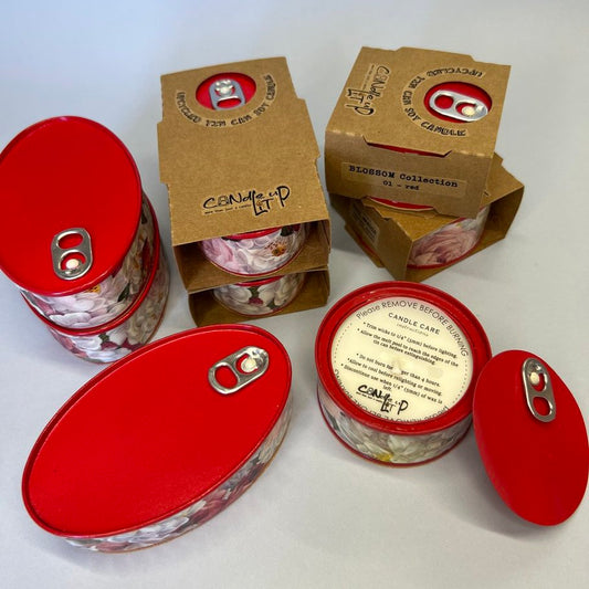 VELA AROMATICA EN LATA RECICLADA -  Blossom Collection /  01 - Vivid Red